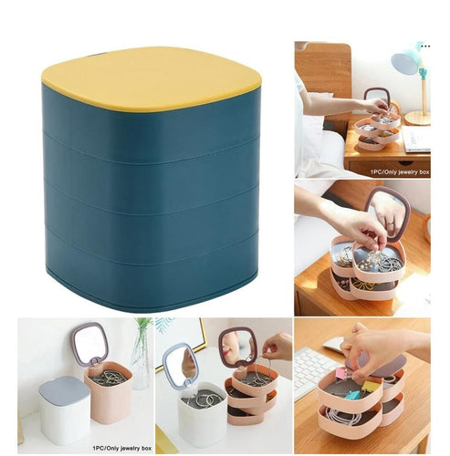 DD Reatails 4 Layer 360  Rotating Jewellery Box With Mirror |