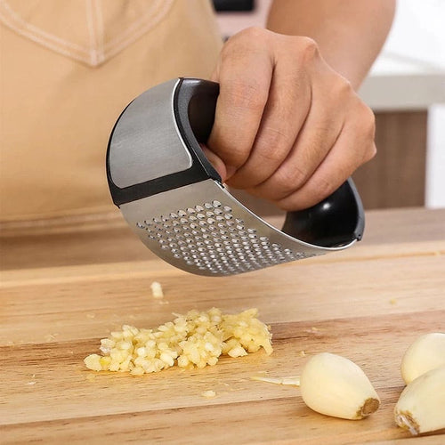 Stainless Steel Garlic Crusher, Garlic Grinder, Hand Held Garlic Press